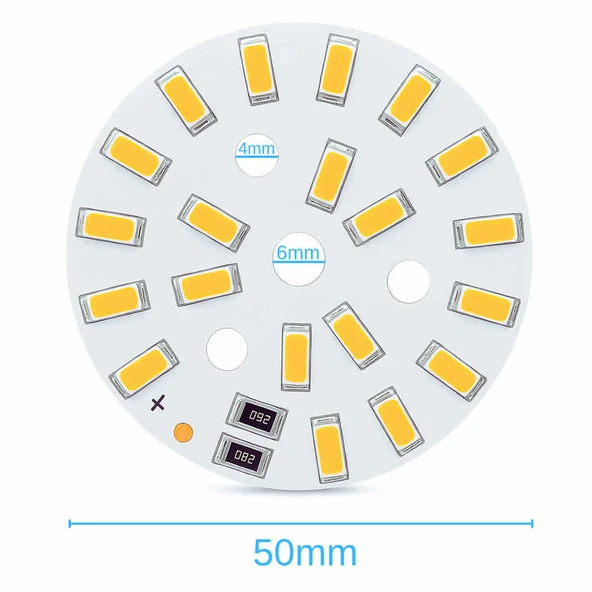 5730 5V 10W 48mm Beyaz Led Modül  Aluminyum Pcb 20 Led Lamba Aydınlatma Işık - Resim 2
