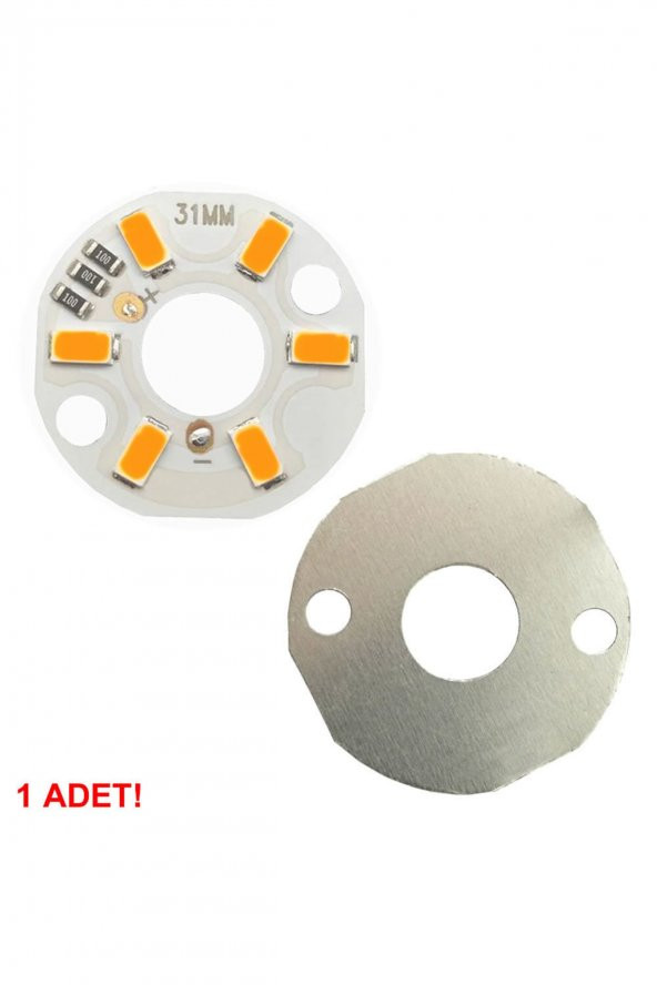 5730 5V 3W 31mm Sarı Led Modül  Aluminyum Pcb 6 Led Lamba Aydınlatma Işık - 3
