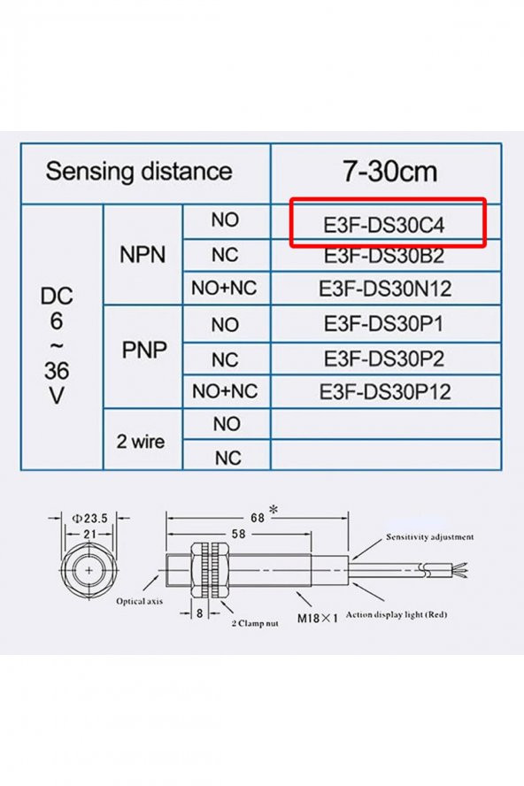 E3F-DS30C4 IR Kızılötesi Mesafe Sensörü MZ80  NPN NO İnfrared Optik 30cm Engel Algılayıcı Proximity - 7
