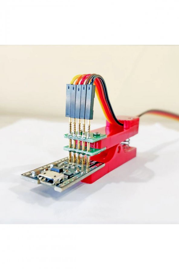 5 Pin Programlama Aparatı  2.54mm Pogo Pin Yaylı Mandal Klips Seri Üretim Entegre Arm - 3