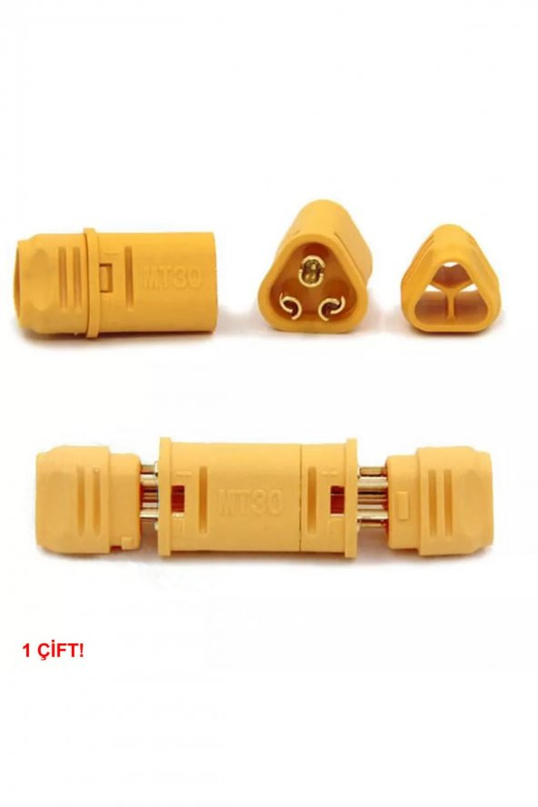 MT30 3 Pin Plug Dişi Erkek Konnektör Soket Çift  RC LiPo Pil Batarya Akü Bağlantı Konnektörü - 2