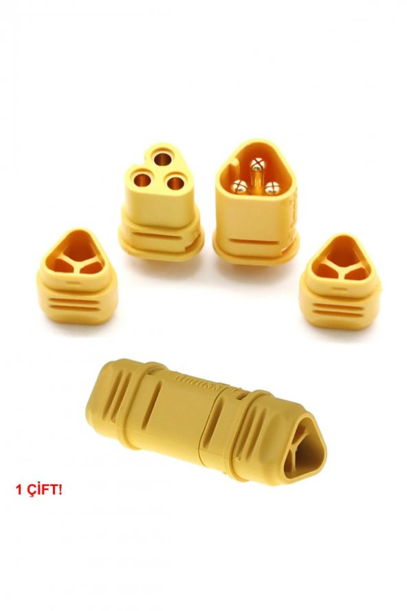 MT30 3 Pin Plug Dişi Erkek Konnektör Soket Çift  RC LiPo Pil Batarya Akü Bağlantı Konnektörü - 4