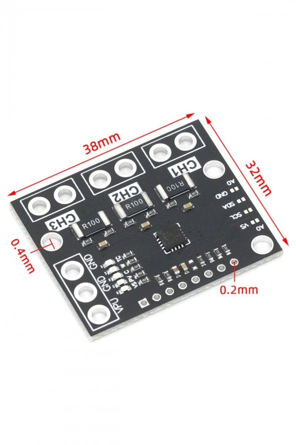 3 Kanal INA3221 Voltaj Akım Güç İzleme Sensör Modülü  26V 100A IIC Haberleşme Yüksek Hassasiyet - 8