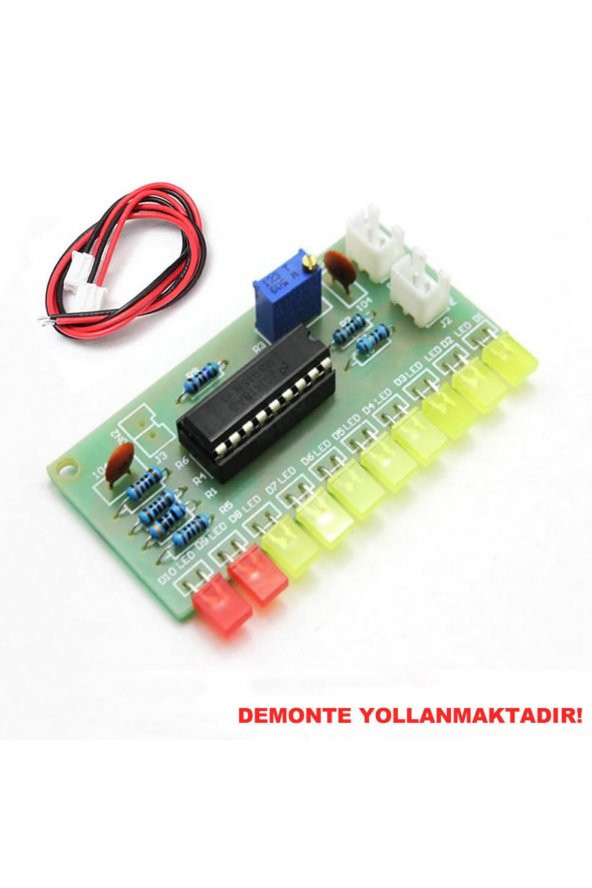 Demonte LM3915 10 Led Vumetre Kit DIY Led Elektronik Ses Müzik Seviye Işık Göstergesi Lehimleme - 2