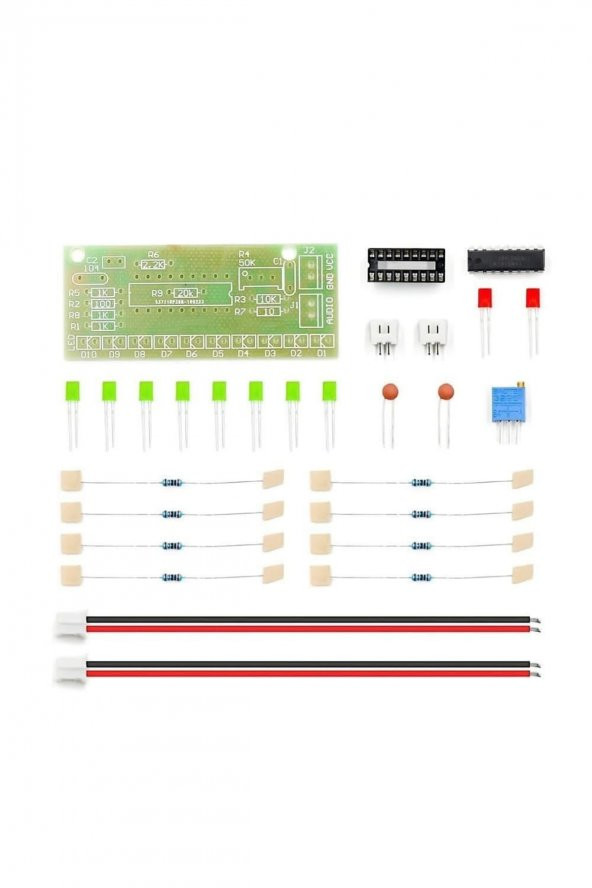 Demonte LM3915 10 Led Vumetre Kit DIY Led Elektronik Ses Müzik Seviye Işık Göstergesi Lehimleme - 5