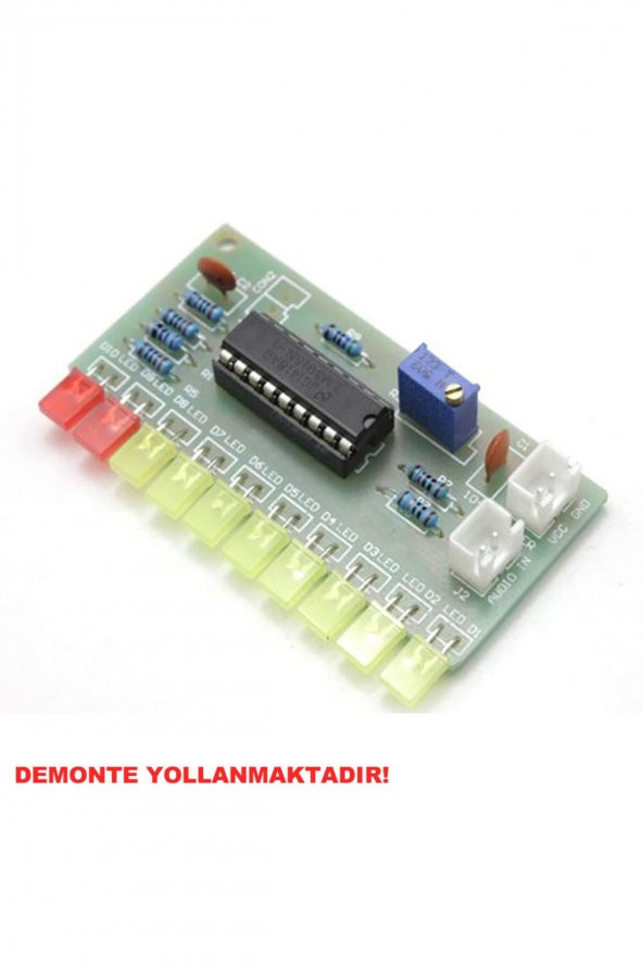 Demonte LM3915 10 Led Vumetre Kit DIY Led Elektronik Ses Müzik Seviye Işık Göstergesi Lehimleme - 6