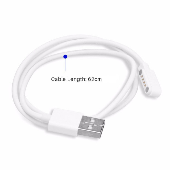 Usb 4 Pin Pogo Kablo  Akıllı Saat Manyetik Sabitleyici Şarj Kablosu GT88 GT68 KW08 KW18 KW88 KW98 - 5