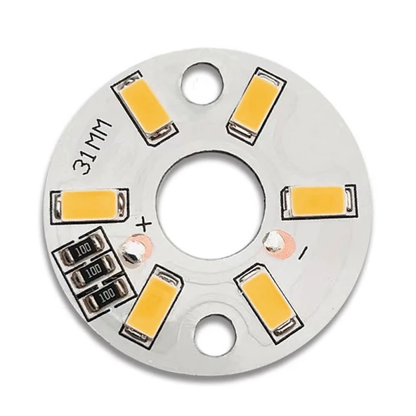 5730 5V 3W 31mm Sarı Led Modül  Aluminyum Pcb 6 Led Lamba Aydınlatma Işık - Resim 6