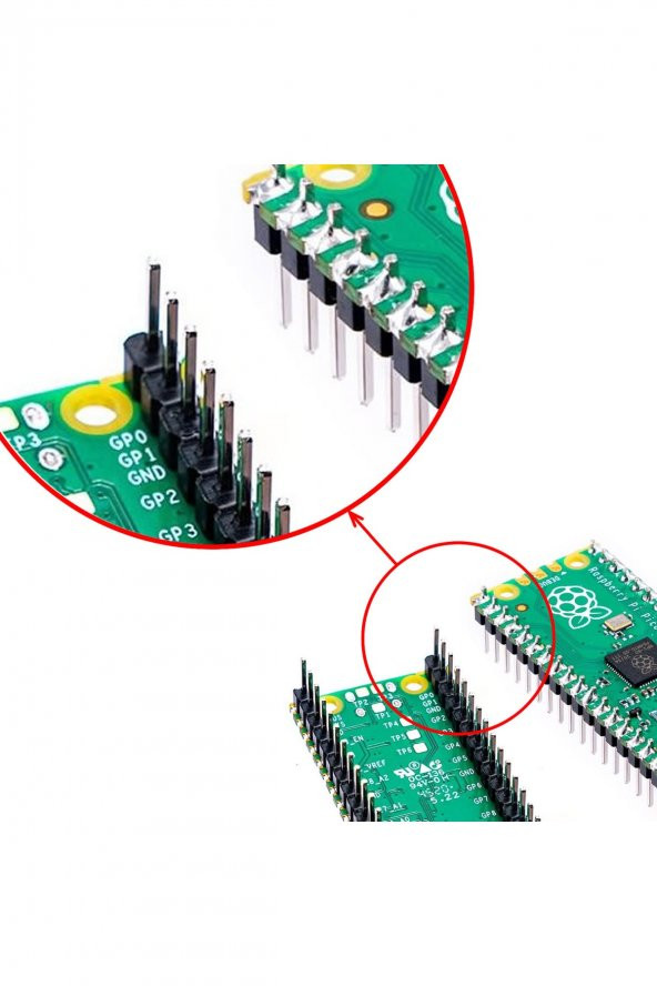 5 Adet 1x40 Pin Erkek Header  Tek Sıra 2.54mm 180 Derece Kırılabilir Bölünebilir Konnektör Soket - 4