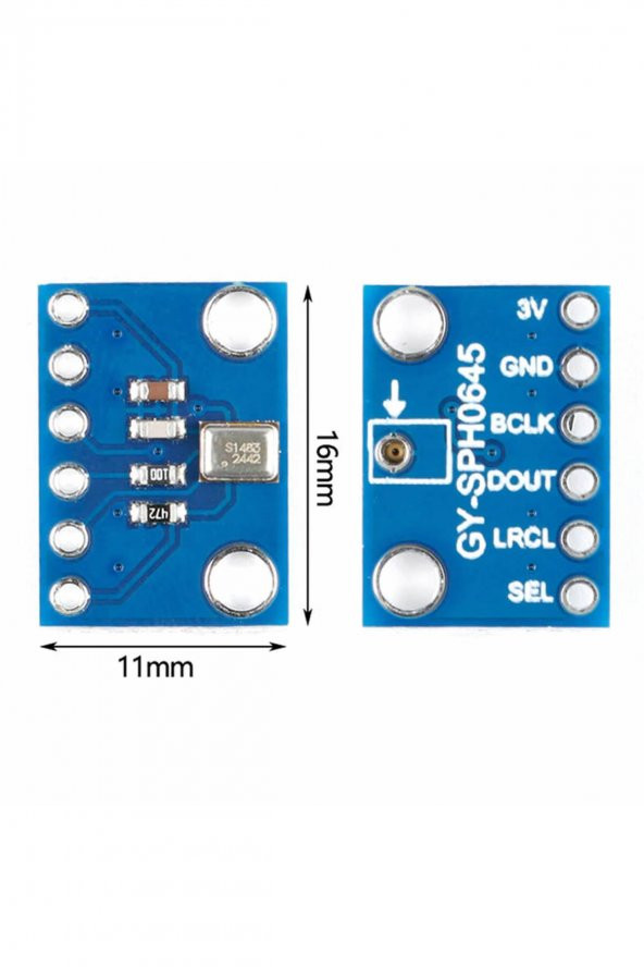 SPH0645 I2S MEMS Mikrofon Modülü  Ses Algılayıcı 20Hz / 10kHz Dijital IIS DC 1.62V / 3.6V Omnidirection - 7