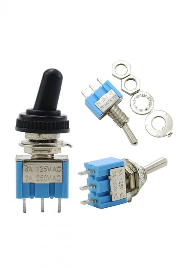 MTS-103 Mini Toggle Anahtar 3A 250V ON / OFF / ON 3 Pin 3 Pozisyon - 3