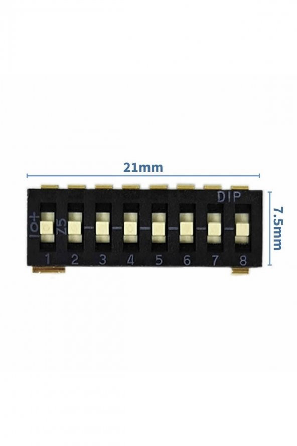 Tristate 8li Dip Switch  8 Pin Siyah Anahtar Açık Kapalı Seçim Adres Ayar + Off - Pull Up/Down