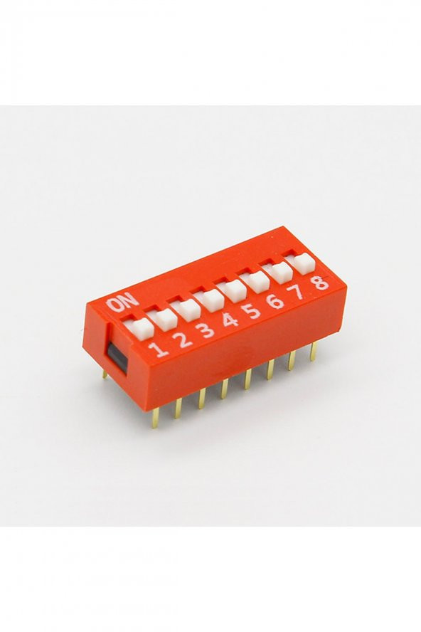 8li Dip Switch  8 Pin Kırmızı Anahtar Açık Kapalı Seçim Adres Ayar On Off Bağlantı - 7