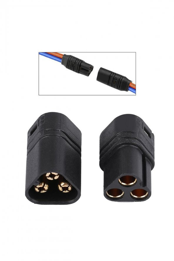 MT60 3 Pin Dişi Erkek Konnektör Soket Çift  Amass 3.5mm 12Awg RC Esc Motor Drone Lityum LiP - 3