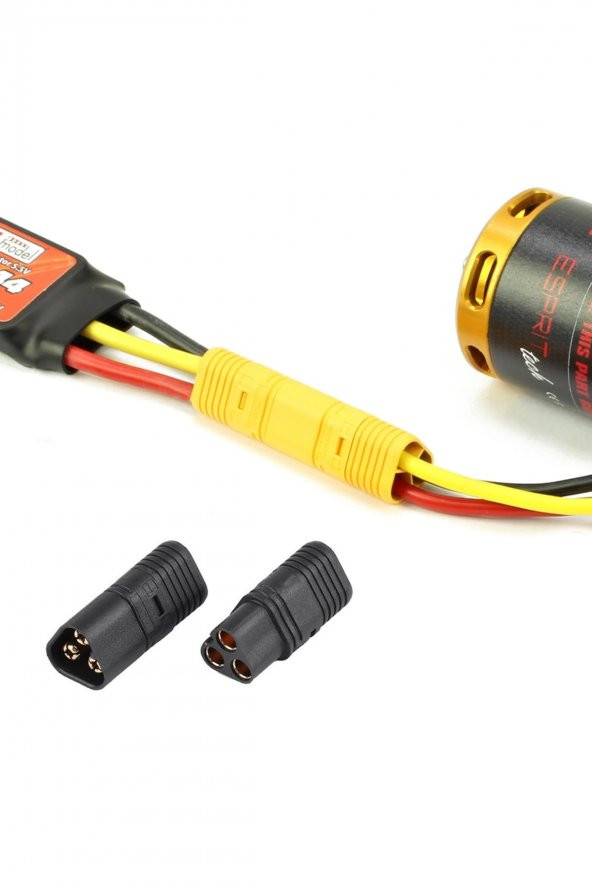 MT60 3 Pin Dişi Erkek Konnektör Soket Çift  Amass 3.5mm 12Awg RC Esc Motor Drone Lityum LiP - 7