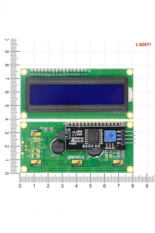 IIC I2C Seri 1602A 2x16 Mavi Karakter LCD Modül  Display Ekran 5V Beyaz Arka ışık 16X2 - 7