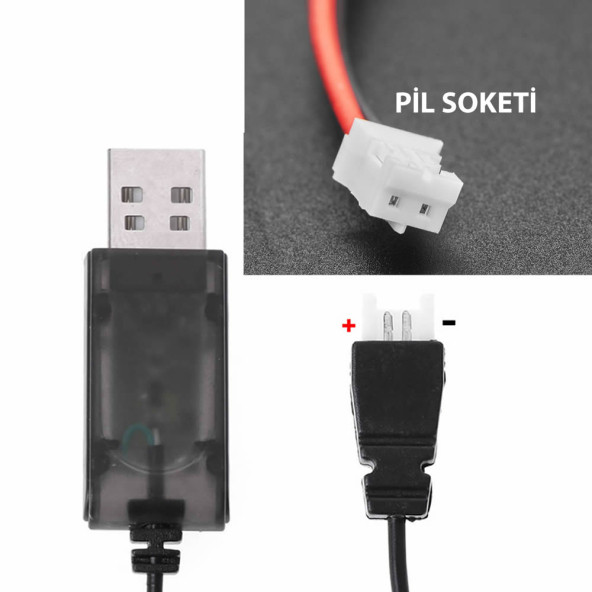 3.7V Lityum Pil Usb Şarj Kablosu XH2.54 Soket Lipo Batarya RC Quadcopter Drone Helikopter - 4