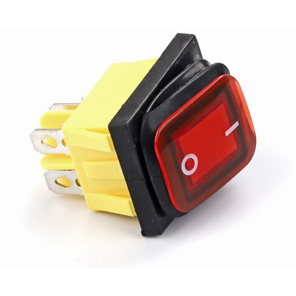 30A 250V On-Off Anahtar  Yüksek Akım Kcd4 4 Pin Buton IP67 Su Geçirmez Led Işıklı Rocker Switch - 5