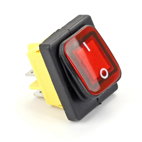 30A 250V On-Off Anahtar  Yüksek Akım Kcd4 4 Pin Buton IP67 Su Geçirmez Led Işıklı Rocker Switch - 6