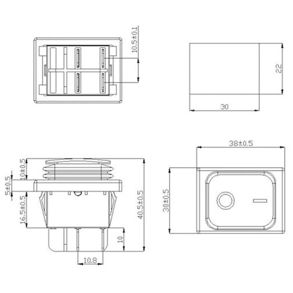 30A 250V On-Off Anahtar  Yüksek Akım Kcd4 4 Pin Buton IP67 Su Geçirmez Led Işıklı Rocker Switch - 8