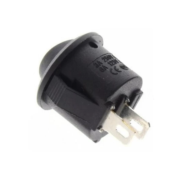 16mm Yuvarlak 2 Pin Anahtar Switch Mini Buton Kcd1 Siyah - 3