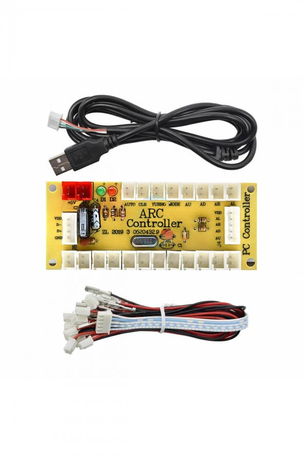 Arcade Usb Kontrol Kart Seti  PC Joystick Oyun Kol Konsol Buton Kablo Kit 5V Diy Sıfır Gecikme Kit