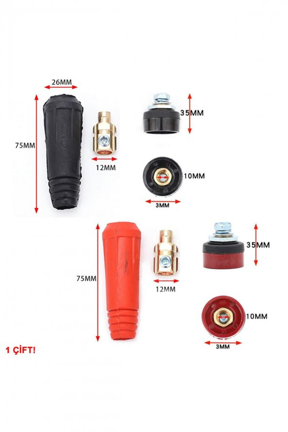 DKJ10-25 200A Konnektör Çift  10-25mm2 Kablo Yüksek Akım Kilitli Panel Tip Konnektör - 8