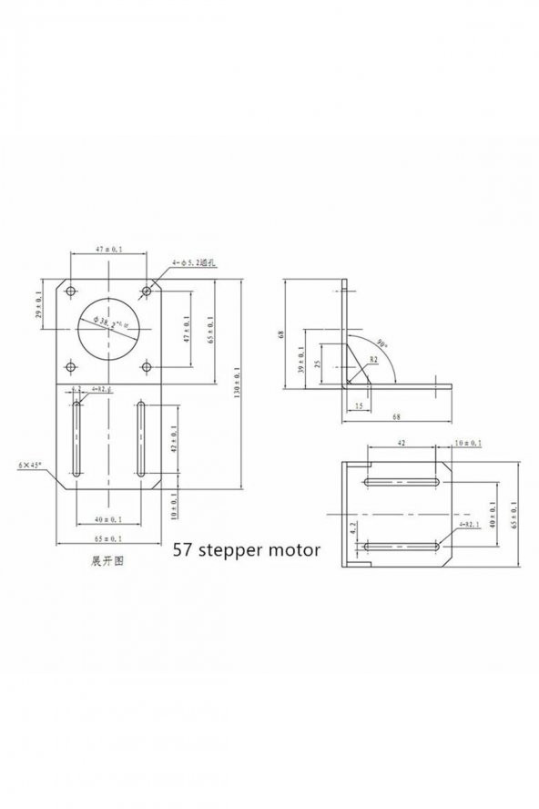 Nema 23 Nema 57 Step Motor L Tip Metal Montaj Parçası Braket Metal Taban Tutucu Montaj - 8