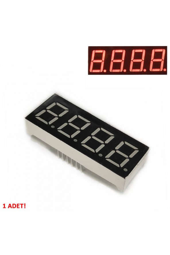 0.56" 4 Hane 7 Segment Led Ekran Kırmızı Ortak Katot  14mm 4 Digit Dijital Display Alfanümerik