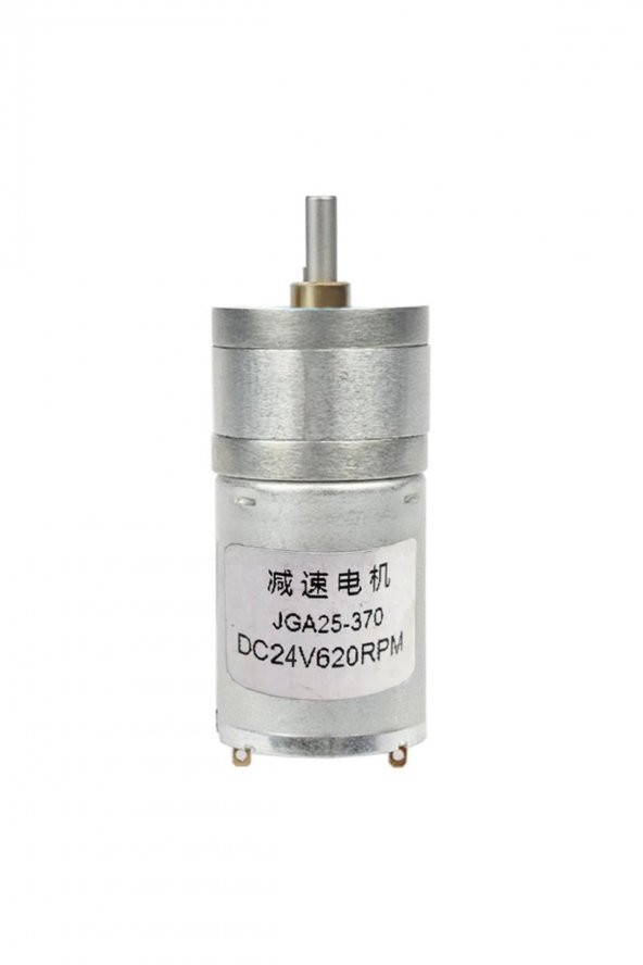 24V 620Rpm JGA25-370 Redüktörlü DC Motor  Metal Dişli Yüksek Tork Kuvvet 25mm Robot Oyuncak