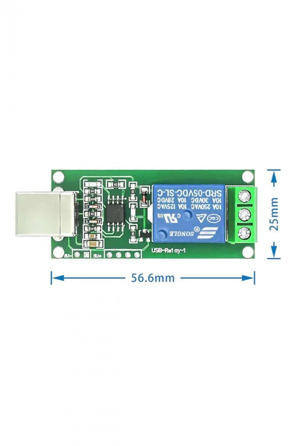 1 Kanal USB Röle Kontrol Modülü  Bilgisayardan Cihaz Açma Kapama Hid Usb NO NC 220V 10A