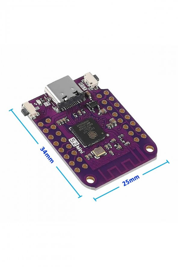 ESP32 S2 Mini Geliştirme Kartı Wifi Type-C  240Mhz 4MB Flash 2MB PSRam MicroPython Wemos Lolin - 8