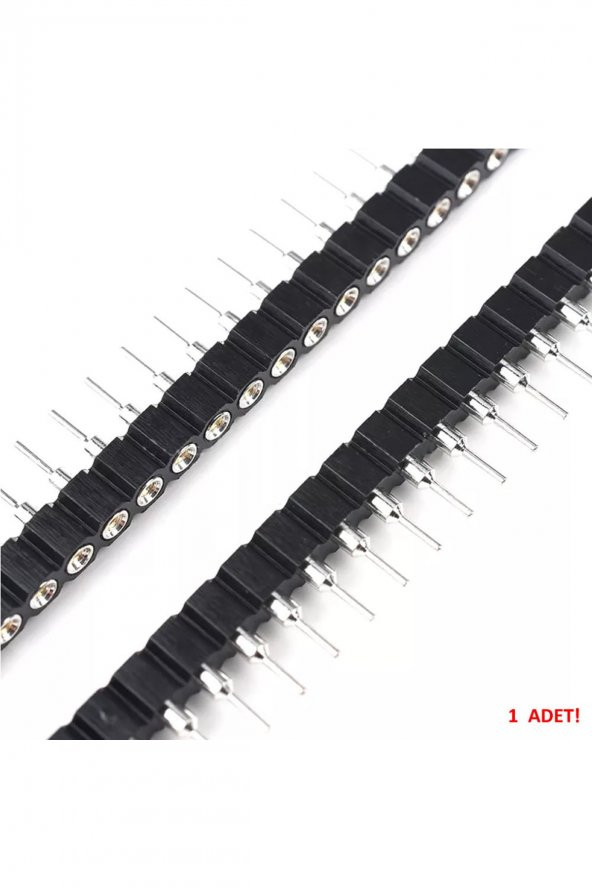 1x40 Pin Precision Dişi Header  Tek Sıra 2.54mm 180 Derece Yuvarlak Kırılabilir Bölünebilir - 2