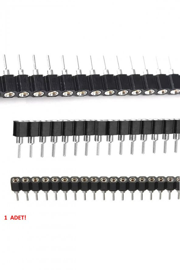 1x40 Pin Precision Dişi Header  Tek Sıra 2.54mm 180 Derece Yuvarlak Kırılabilir Bölünebilir - 3