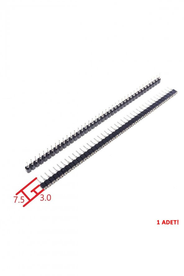 1x40 Pin Precision Dişi Header  Tek Sıra 2.54mm 180 Derece Yuvarlak Kırılabilir Bölünebilir - 6