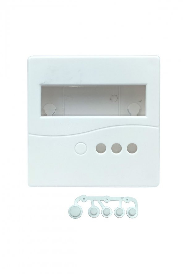 Plastik Proje Kutusu 86x86mm Beyaz  Duvara Yüzeye Montaj Tip 1602 Lcd 3 Buton Elektronik Devre - 2