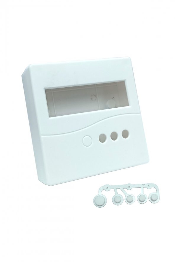 Plastik Proje Kutusu 86x86mm Beyaz  Duvara Yüzeye Montaj Tip 1602 Lcd 3 Buton Elektronik Devre - 3