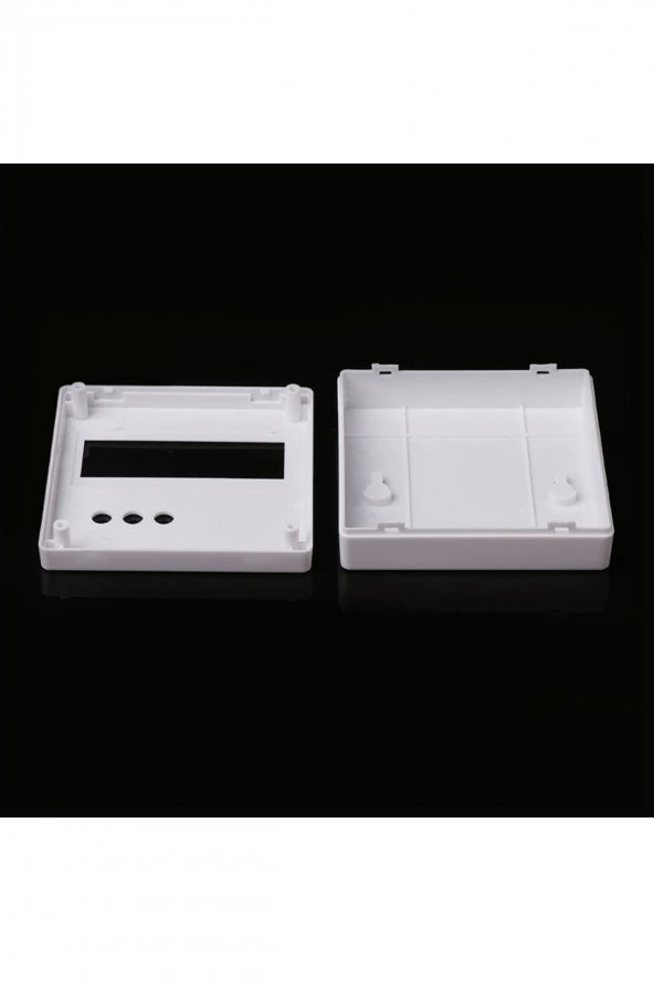 Plastik Proje Kutusu 86x86mm Beyaz  Duvara Yüzeye Montaj Tip 1602 Lcd 3 Buton Elektronik Devre - 6