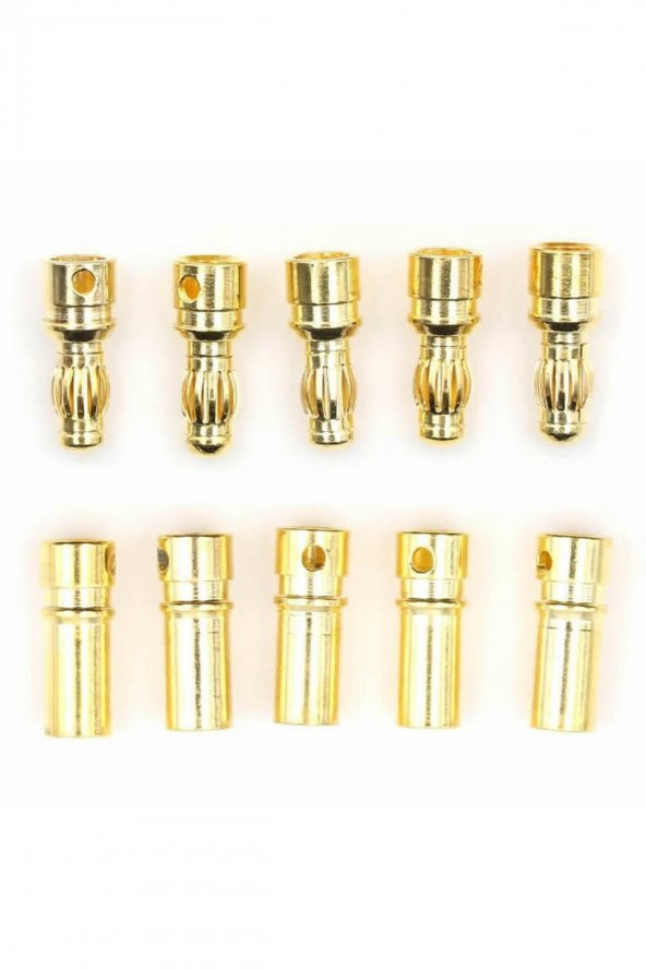 5 Çift 3.5mm Altın Kaplama Banana Dişi Erkek Soket  40A Pil Batarya Lion Bullet Plug