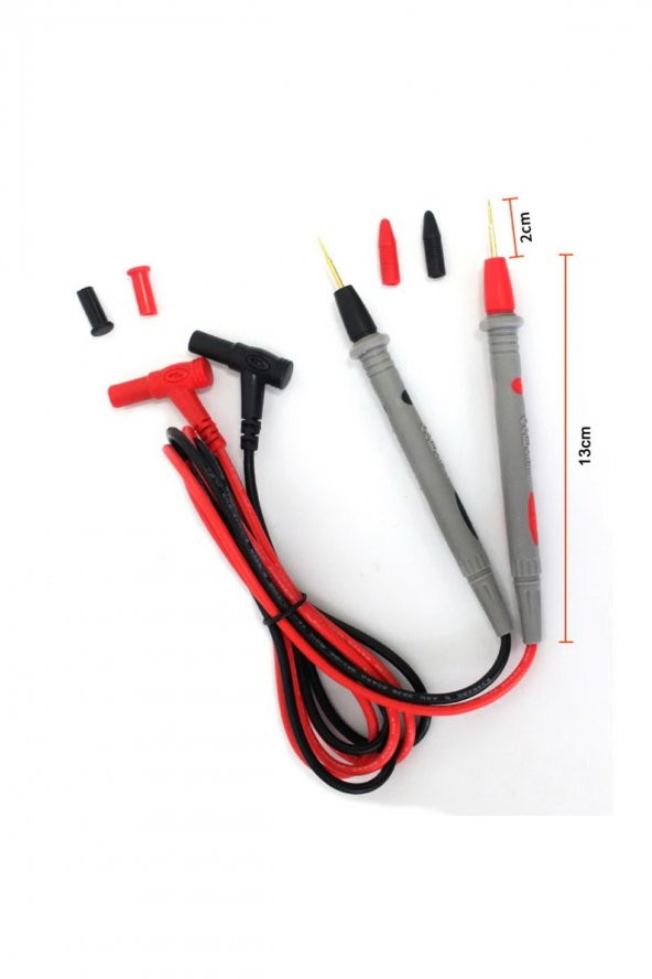 1 Çift İğne Uçlu Multimetre Probu 1000V 20A  Tüm Multimetreler ile Uyumlu Test Ölçüm Kalosu - 4