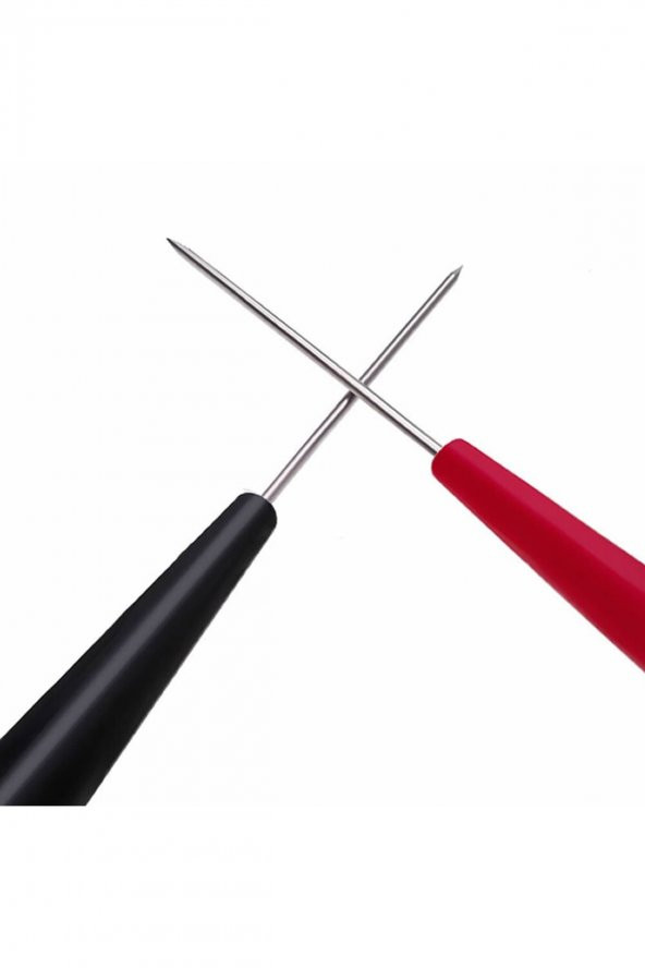 2 Adet İğne Tip Multimetre Test Prob Ucu  30V 1A Banana Uyumlu İzoleli Paslanmaz Çelik Ölçüm Pini - Resim 4