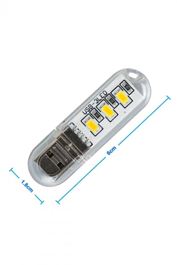 Mini Usb Led Lamba 5730 Smd 3 Led Anahtarlık Portatif Taşınabilir Gece Lambası