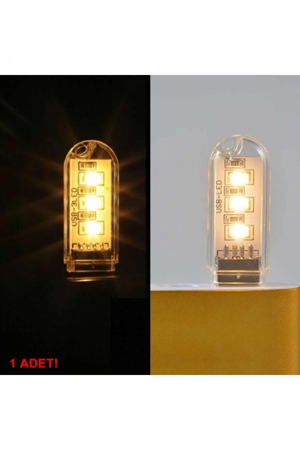 Mini Usb Led Lamba 5730 Smd 3 Led Anahtarlık Portatif Taşınabilir Gece Lambası - 6