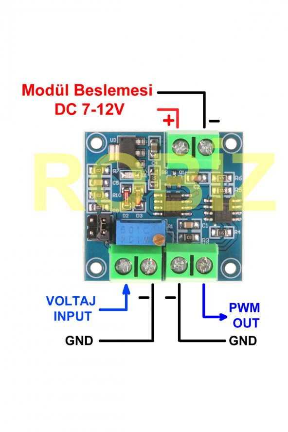 Voltaj to Pwm Çevirici Modül 0-5V/0-10V to 0-100 Gerilim Analog Dijital Sinyal Dönüştürücü - 3