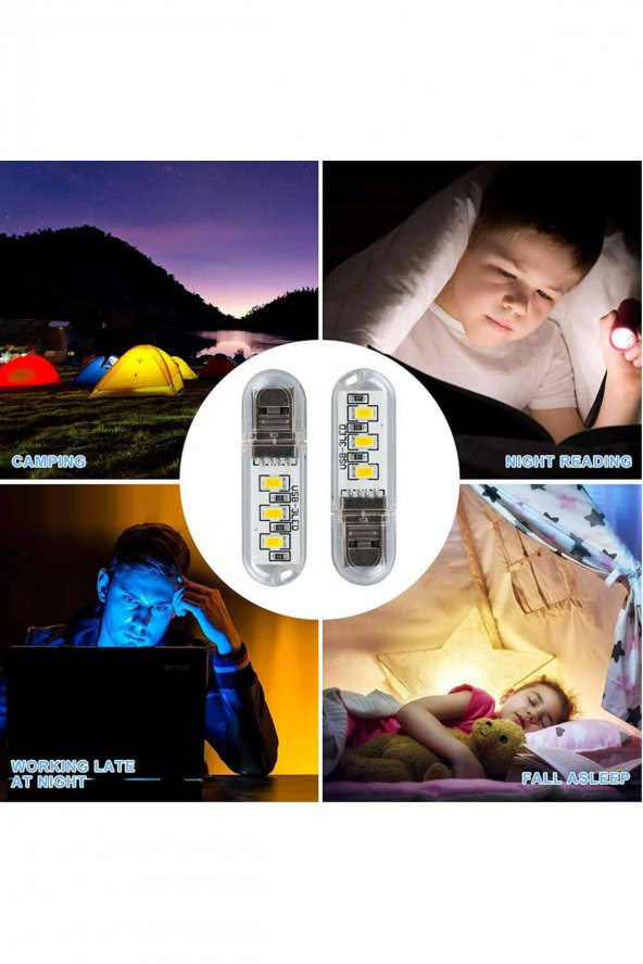 Mini Usb Led Lamba 5730 Smd 3 Led Anahtarlık Portatif Taşınabilir Gece Lambası - 8