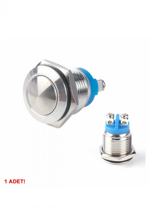 16mm Metal Panel Montaj Yuvarlak Kafa Push Buton NO  DC 6A 12V AC 3A 250V IP67 Su Geçirmez - 7