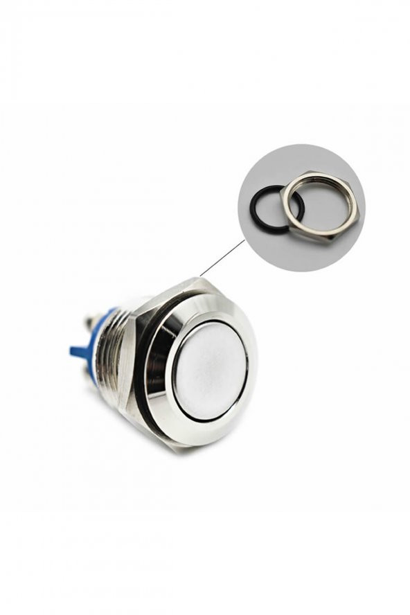 16mm Metal Panel Montaj Düz Kafa Push Buton NO  DC 6A 12V AC 3A 250V IP67 Su Geçirmez - Resim 6