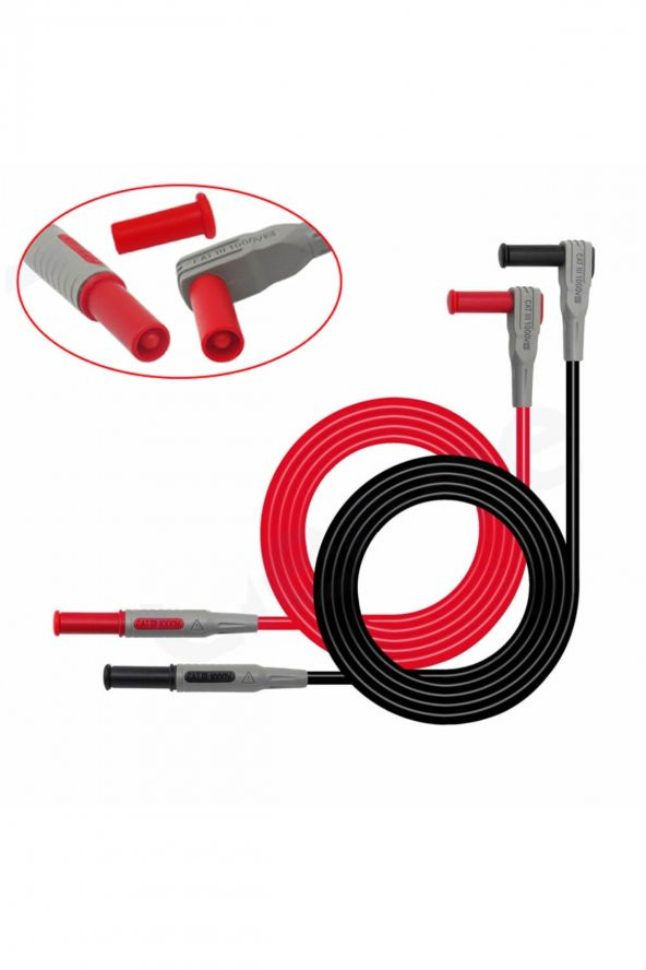 1 Çift P1033 Multimetre Probu 4mm Banana Tip Soket 1000V 10A  CATIII 1 Metre Kablo Voltmetre - 4