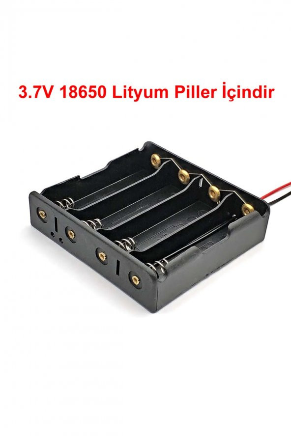 18650 2 Tel 4lü Pil Kutusu Paralel  4 Adet 3.7V Paralel Lityum Lion Batarya Yuvası Mobil Güç Kaynağı - 5