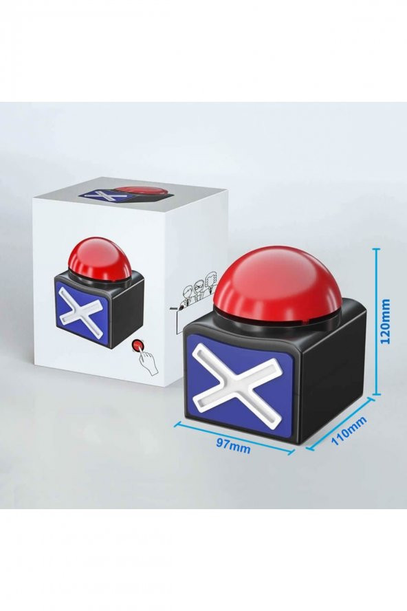 Oyun Soru Cevap Yanıt Butonu  10cm Bilgi Yarışması Işıklı Sesli Zil Uyarı Düğmesi Buzzer - 8